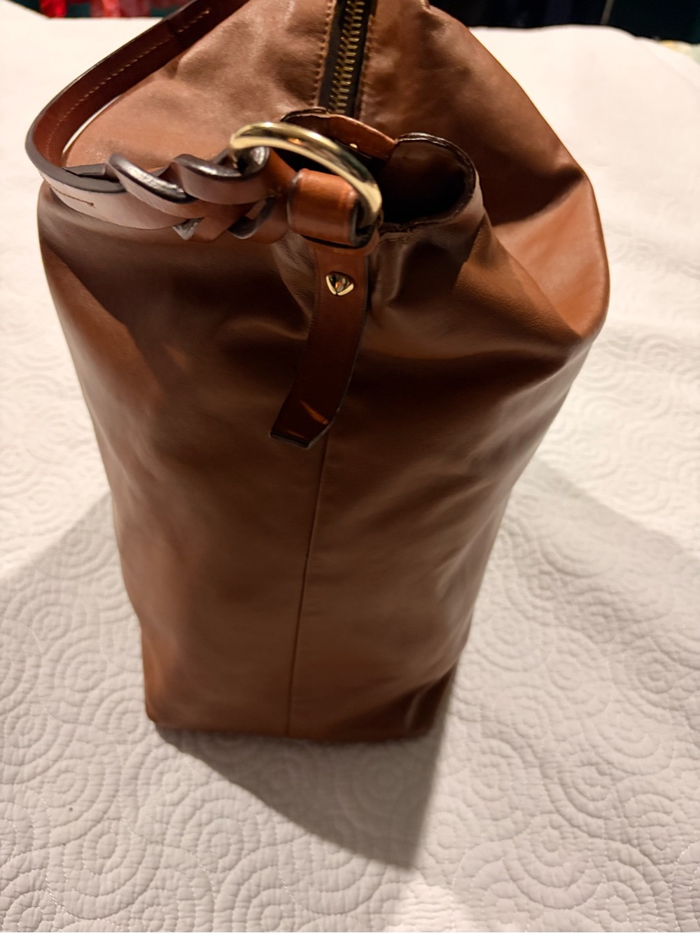 Dooney & Bourke Chestnut Brown Leather Shoulder Tote - Picture 3 of 10
